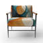 Orange Mid Century Organic Harmony I - Fauteuil rembourré Mid-Century moderne, fauteuil d'appoint abstrait Mid-Century-882241274