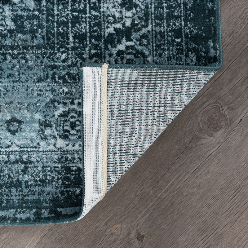 Tapis bleu Delosreyes, Rectangle 9 pi 3 po x 12 pi 6 po