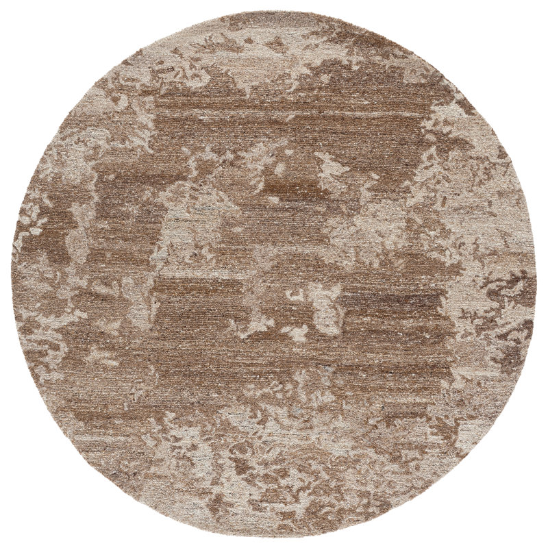 Oakwood 103 Hand Tufted 80% Wool; 20% Cotton Abstract Rug, 6' X 6' Round