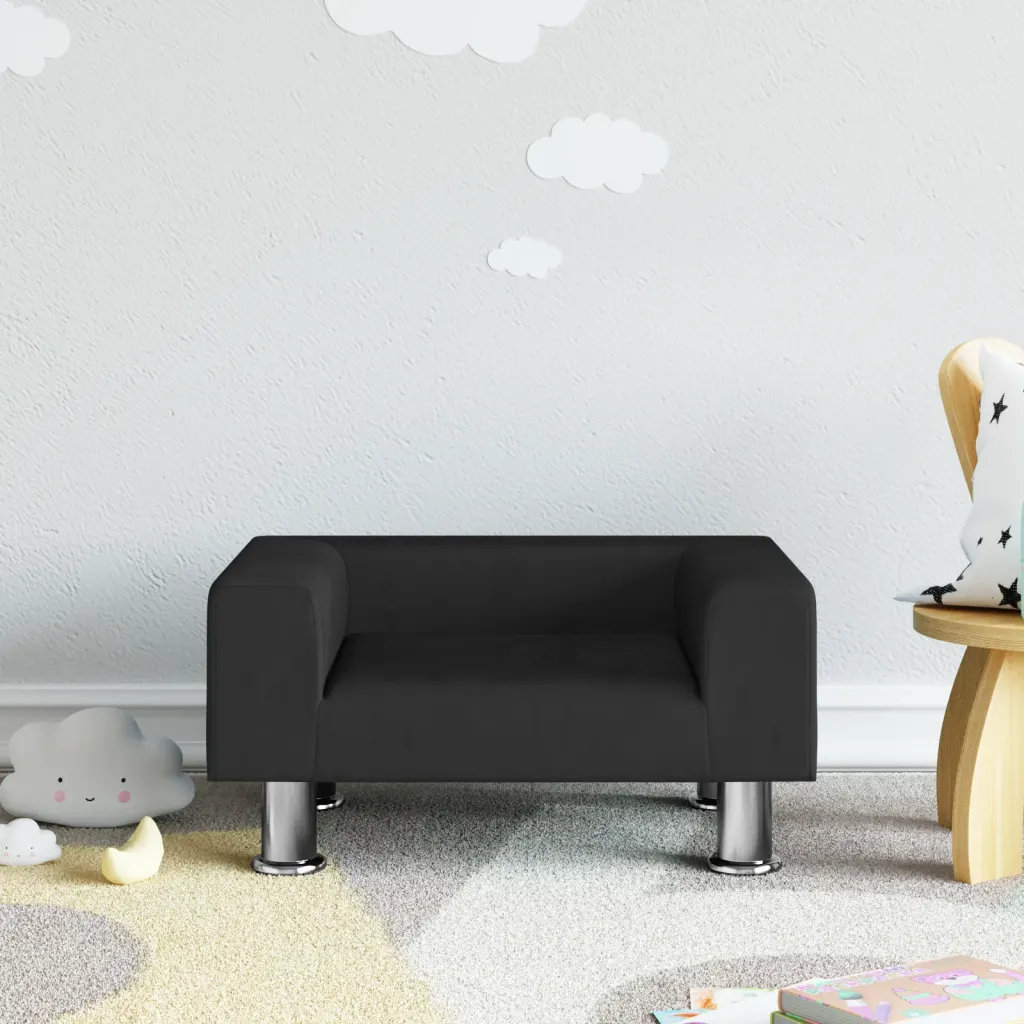 Vidaxl Kindersofa Schwarz 50x40x26,5 cm Samt