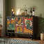 French Solid Wood Style Abstract Painting Sideboar
