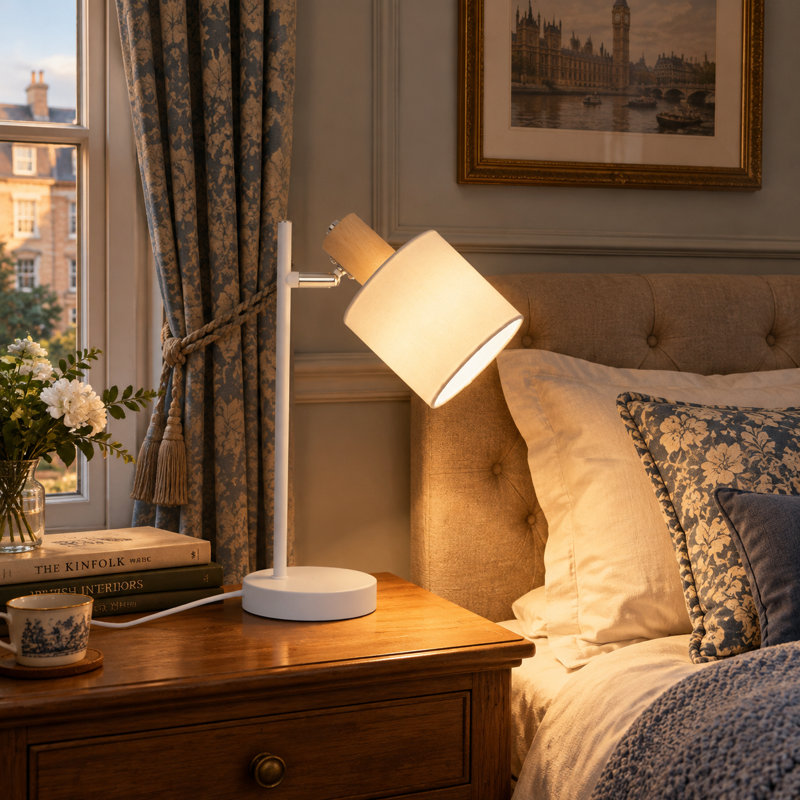 1-Light White Table Lamp