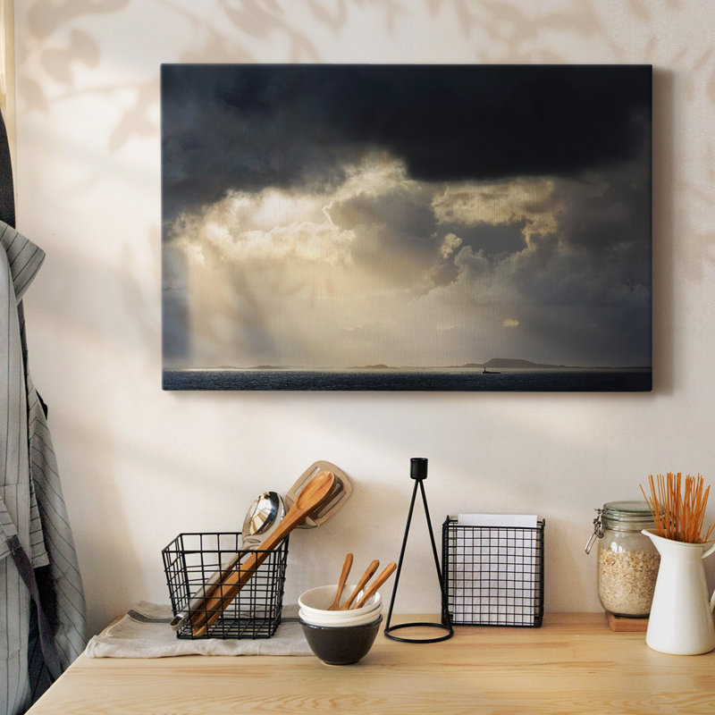 Rayons de lumière sur toile tendue, H 12 po x l 18 po