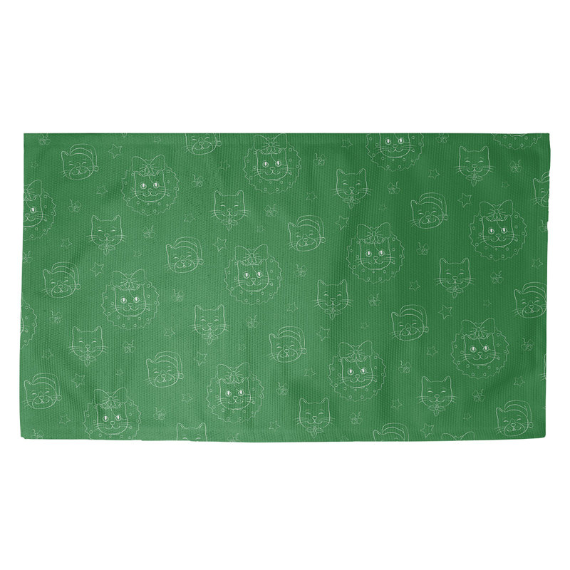 Tapis vert/blanc fait main, Rectangle 3 pi x 5 pi
