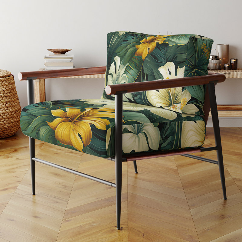 Fauteuil rembourré Monstera Elegance, Noir