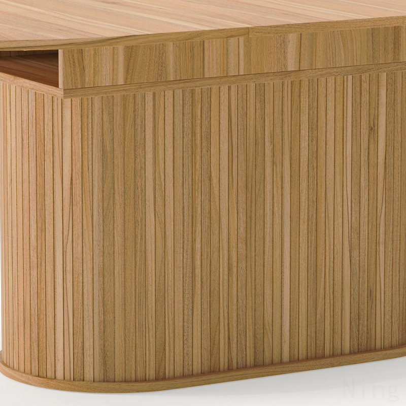 55.11"-70.86" Extendable Dining Table, With Striped Legs For Living Room & Kitchen(Natural), Natural