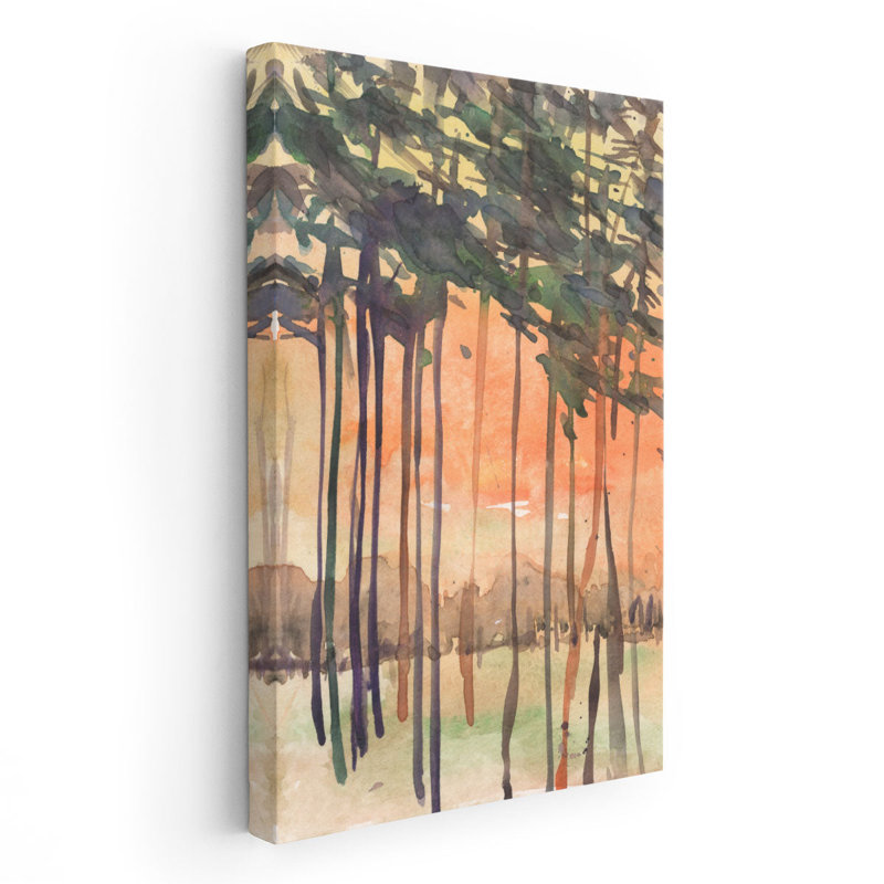 Entre les arbres II - reproduction d'art sur toile, H 30 po x l 20 po
