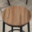Noir et amp; peu encombrant Ensemble de tables basses brunes avec 4 tabourets - Plateau grain de bois pour petits espaces