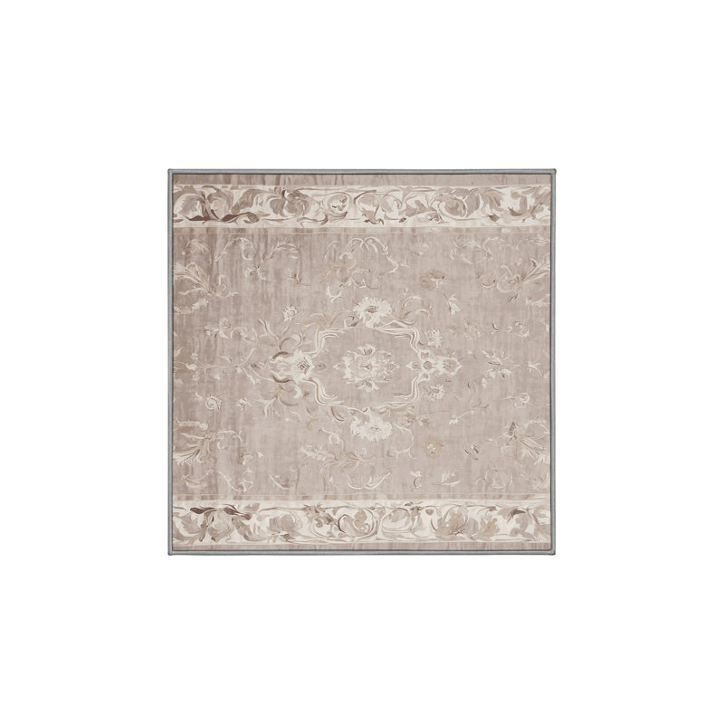 Machine Washable Gray Area Rug, Square 7'