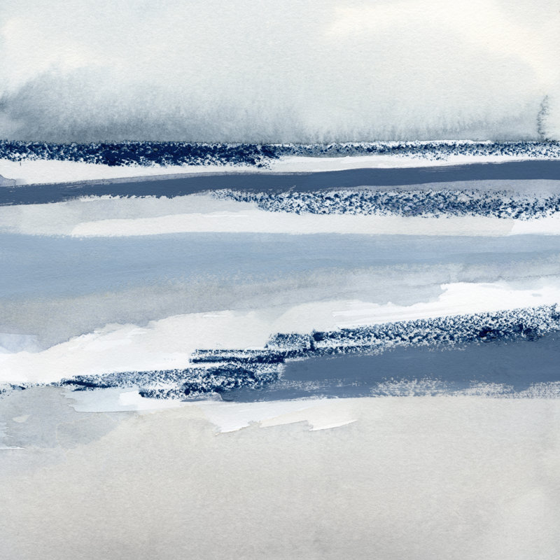 Beach Stripes II by Victoria Barnes - Wrapped Canvas Painting, 30cm H x 30cm W