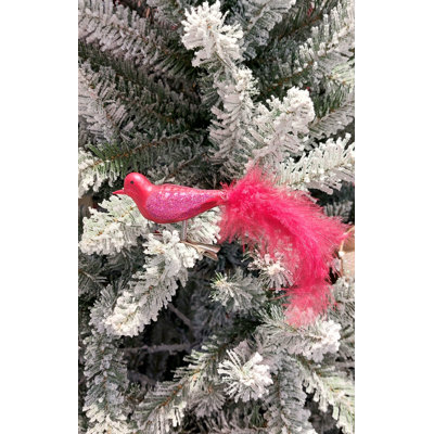 Christmas Glass Ornament - Feathered Bird by Wizardi F07M3-50 HB-SY25153