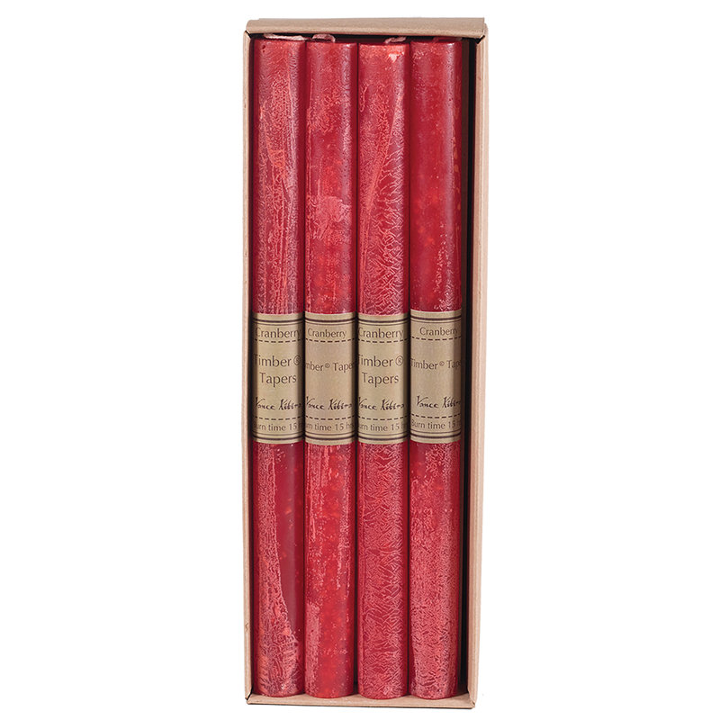 Vance Kitira Unscented Taper Candle, Cranberry