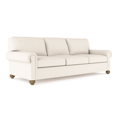 Leroy Rolled Panel-Arm Sofa with Bun Feet