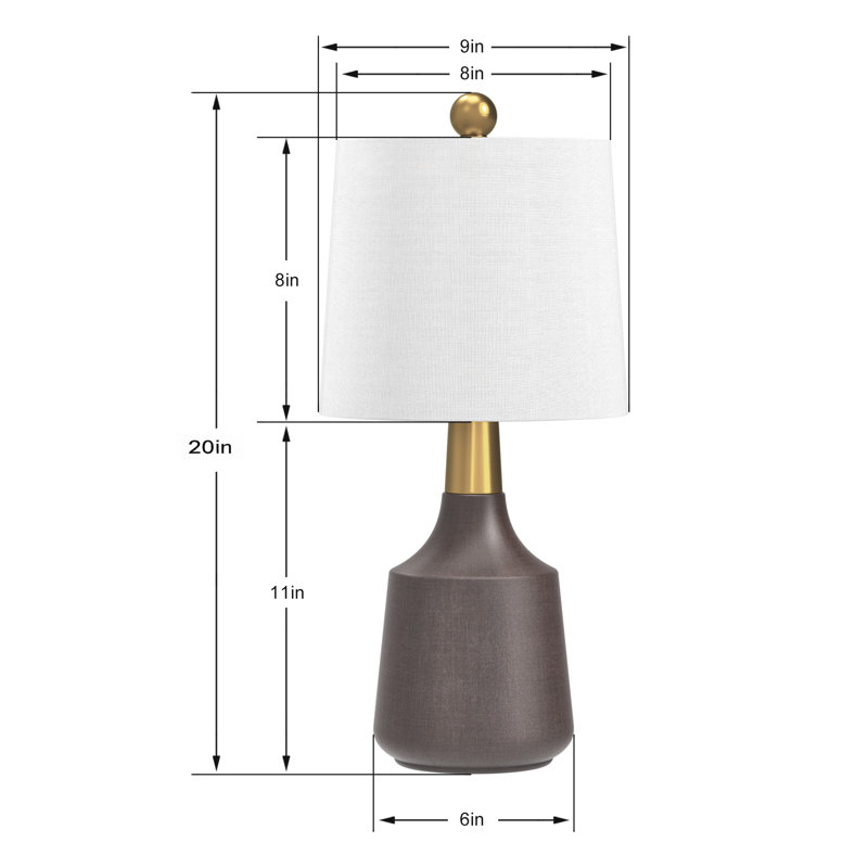 Petite lampe de table 19,75 po en céramique / métal (gris) - Modern Funky Lamps, Gris