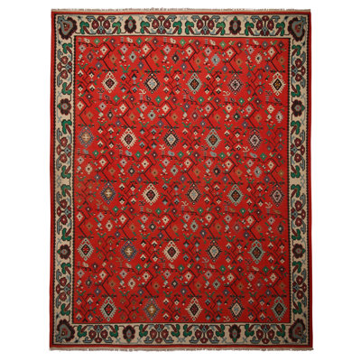 Rug & Kilim One-of-a-kind Hand-knotted 1920s Kilim Red/beige/green 10' X 12'9" Wool Area Rug In Red;beige;green