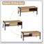 Table basse 40 "en rotin avec portes de rangement coulissantes - Pieds en métal, table de salon moderne
