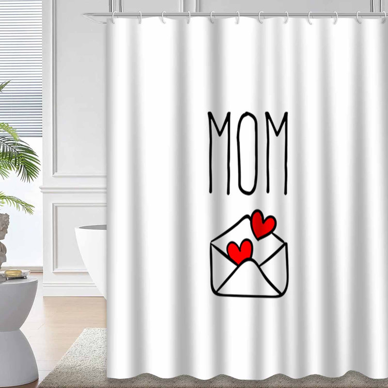 Rideau de douche avec 12 crochets Happy Mom Day, L 72 po x l 84 po