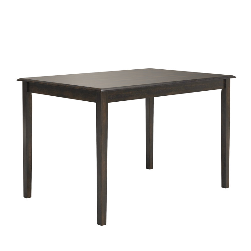 Table de salle à manger en bois massif Alexa-Mae, Noir antique, H 30 po x l 32 po x L 48 po