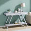 Console moderne en chrome blanc