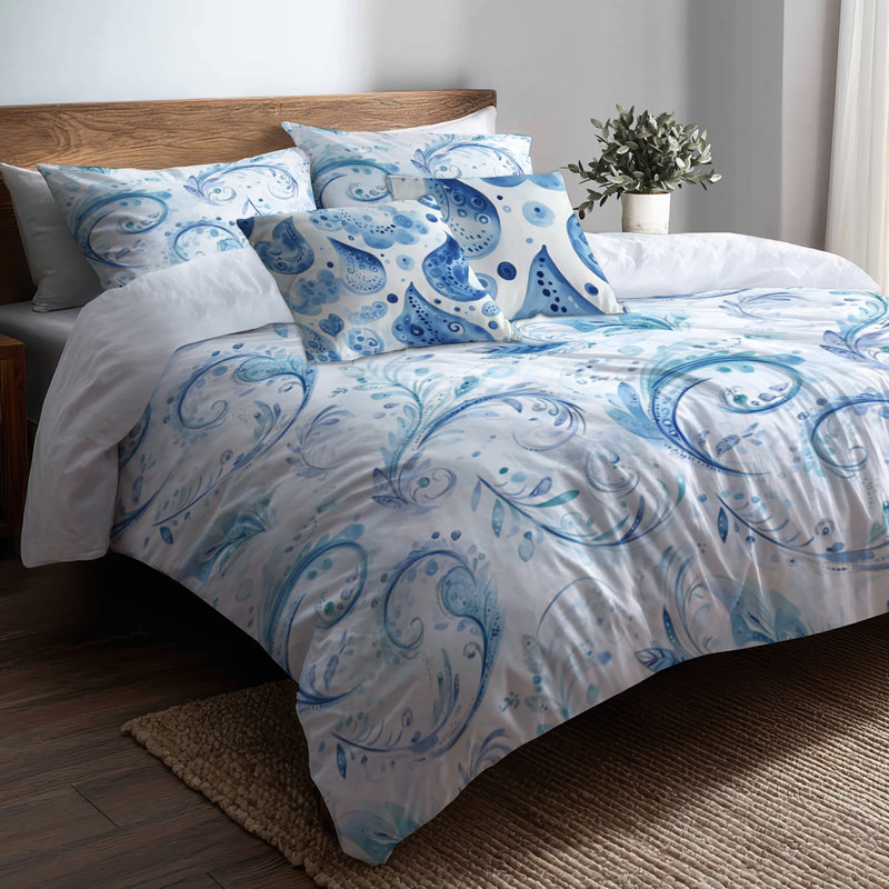 Ensemble de literie 5 pièces Coastal, Housse de couette très grand + 4 pièces supplém