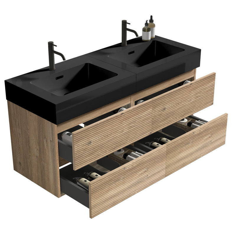 Ensemble de meuble-lavabo flottant mural Grace, 49"