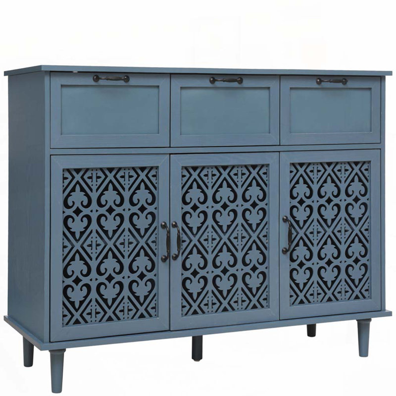 Armoire 3 tiroirs 3 portes, Bleu
