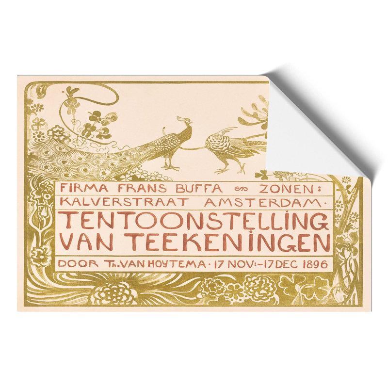 Peacock and a Pheasant by Theo van Hoytema - Frameless Print, 21cm H x 30cm W x 0.1cm D