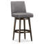Swivel Upholstered Bar Stool with Solid Wood Frame-16993850
