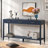 Alkan Stylish Console Table with Vertical Stripe Drawers and Bottom Shelf-854922381