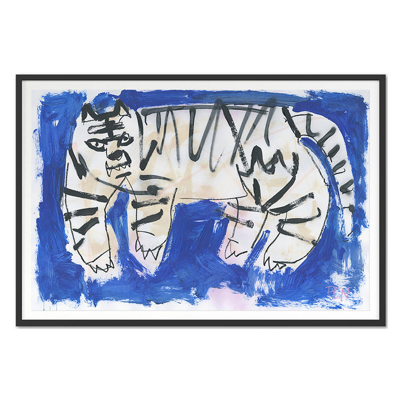Kool Kats 5 Print by Ngo, PC, Black Single Picture Framed, 34'' H x 50'' W