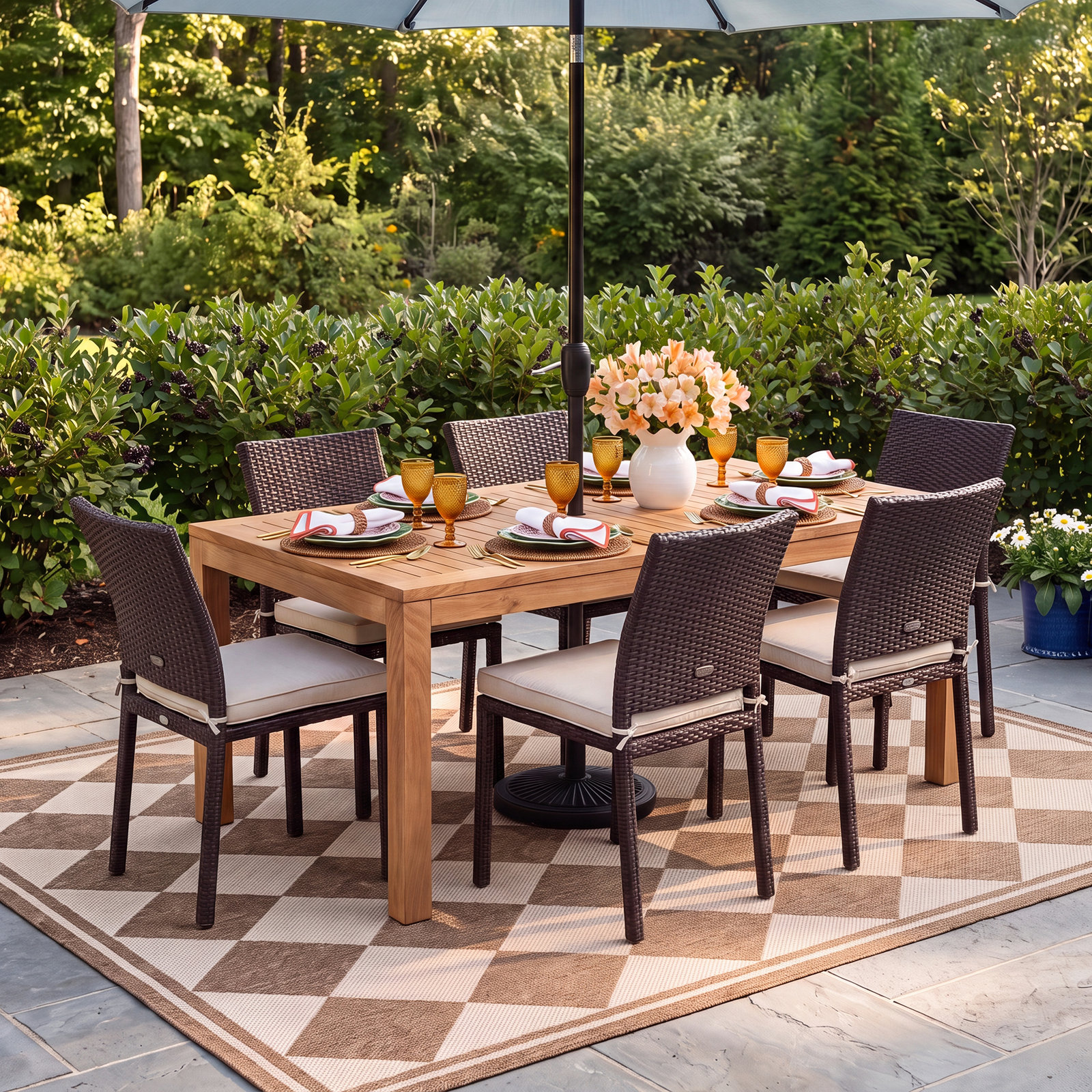 Anautica 63" Teak Patio Dining Set
