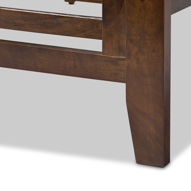 Vitto Solid Wood Slat Bed, Walnut