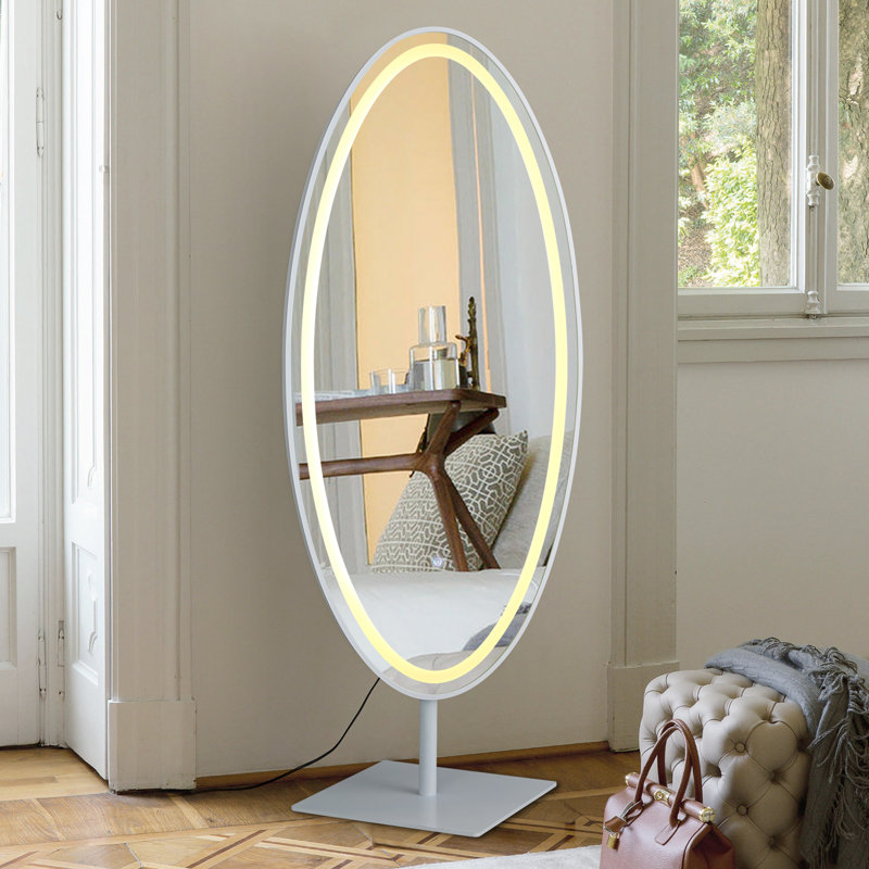 Iron Oval Floor Mirror