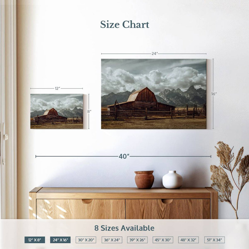 Grand Teton Barn, H 16 po x l 24 po
