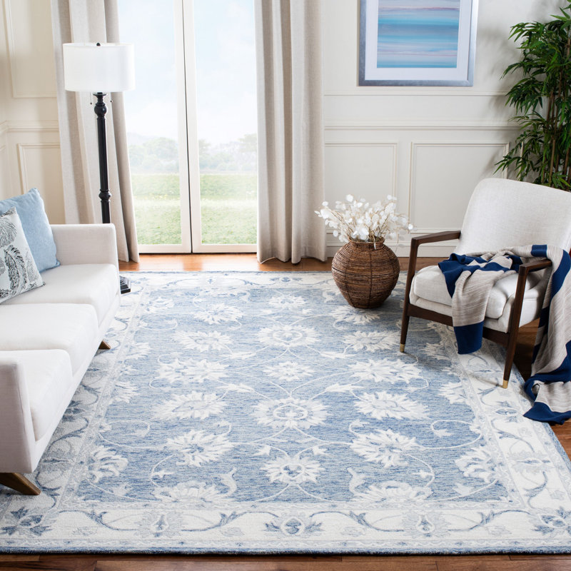 Tapis oriental en laine et coton touffeté à la main Vallelunga, Rectangle de 5 pi x 8 pi
