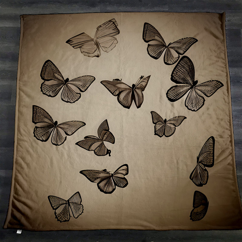 Throw Blanket, 51" W x 60" L, Animal Print/Abstract, Brown/Black