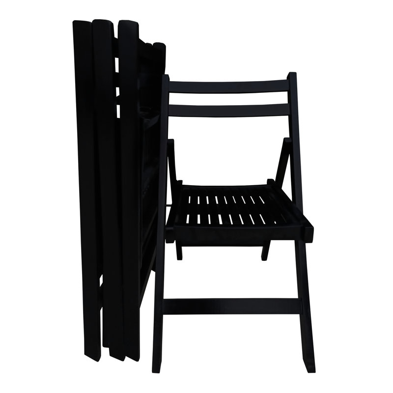 4 chaises pliantes en bois massif noir, avec siège confortable à lattes pour toutes les occasions, 220 chaises de plafond avec poids de 220 lb, de couleur, dossier ouvert confortable, divers espaces et supports pliables