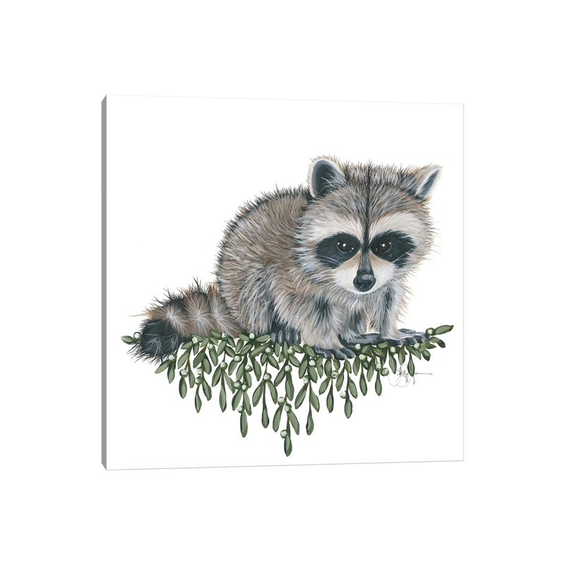 Baby Raccoon by Hollihocks Art - Wrapped Canvas Painting, 45.72 cm H x 45.72 cm W x 1.91 cm D
