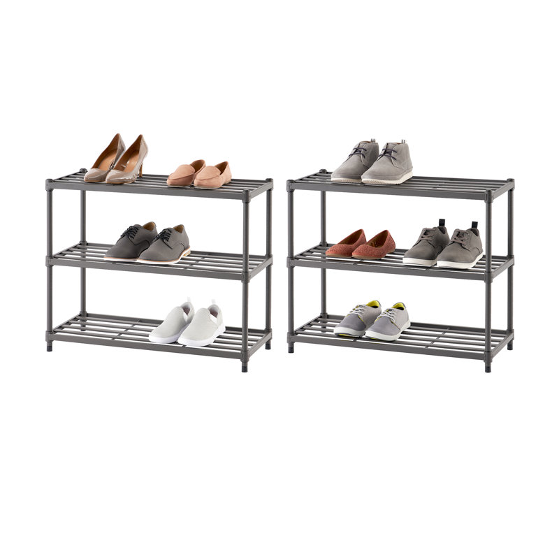 TRINITY Dark Gray 6-Tier Slat Shoe Rack