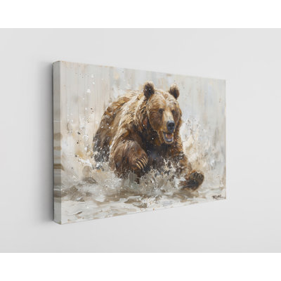Reproduction d'art sur toile, peinture à l'huile d'un ours, décoration murale moderne pour la maison et le bureau