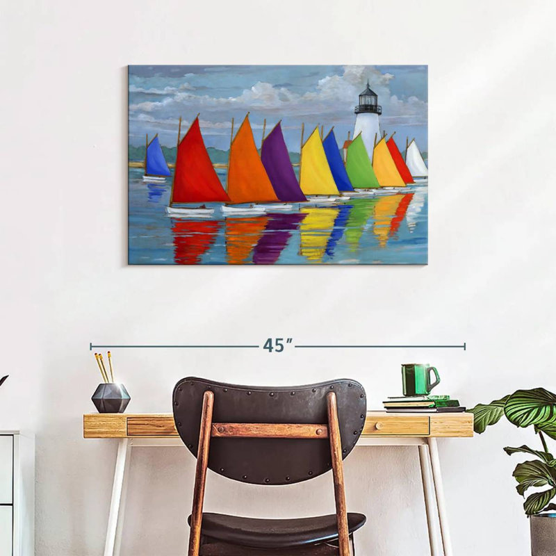 Mehar Rainbow Fleet, 24" H x 36" W