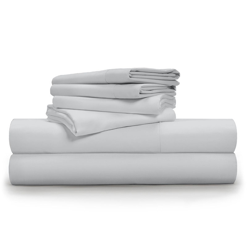 Sateen Standard Sheet Set, California King, Light Gray