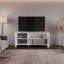 Meuble télé 65 po avec 5 tablettes ouvertes, 2 portes et console multimédia moderne pour le rangement dans le salon Freedom