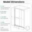 Porte de douche coulissante double noire matte, l 56 po à 60 po x H 72 po, verre trempé de 6 mm, cloison de salle de bain noire épaisse de 1/4 po, imperméable-131102562