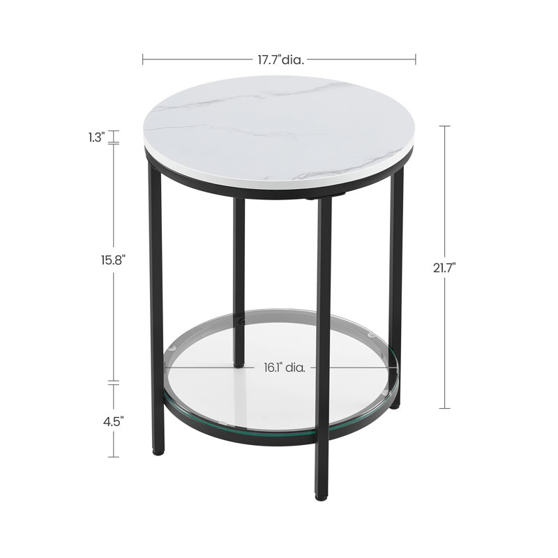 Table d'appoint Ashrfi, Blanc / noir