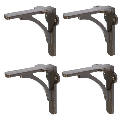 Hammer & Tongs - Curved Iron Shelf Bracket - D100mm - Raw