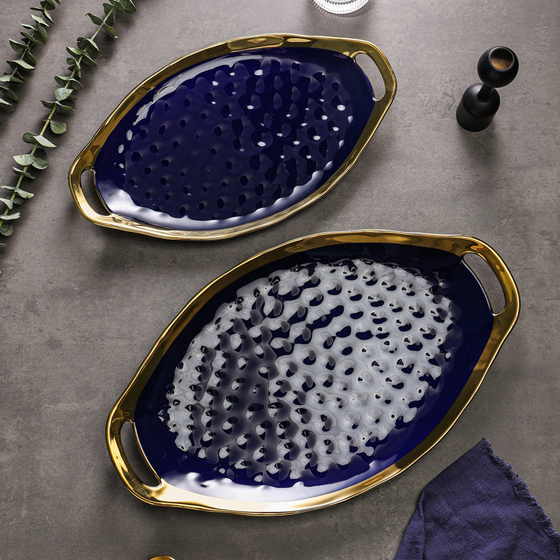 Ensemble de 2 assiettes en porcelaine Stone Lain, Bleu