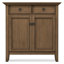 Armoire de rangement en bois massif avec 2 tiroirs et tablettes réglables Manervia-559122945