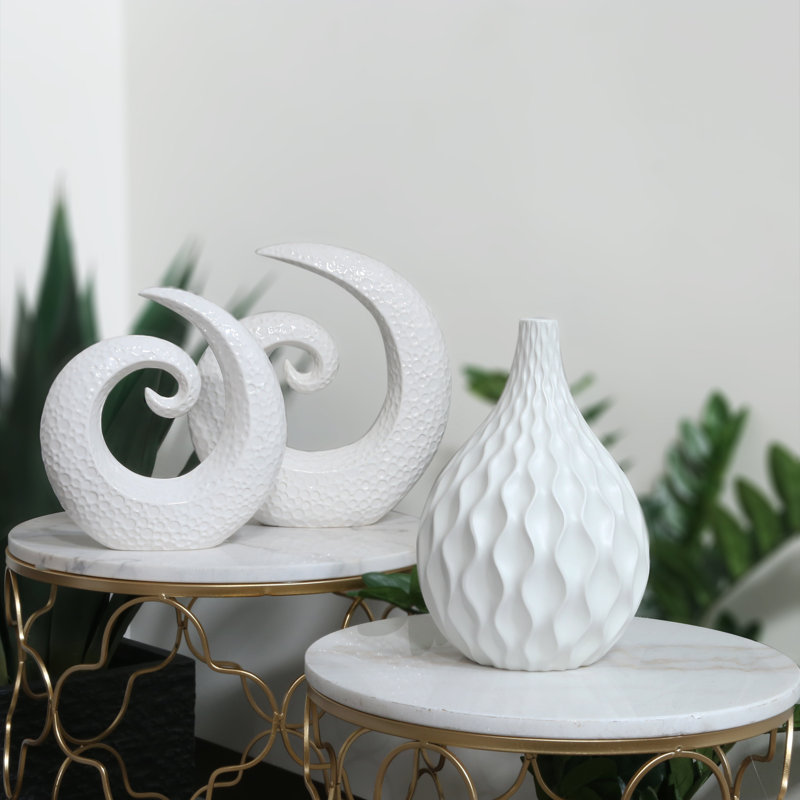 Sculpture spiral en céramique Zowie, H 13 po x l 12 po x P 3,25 po