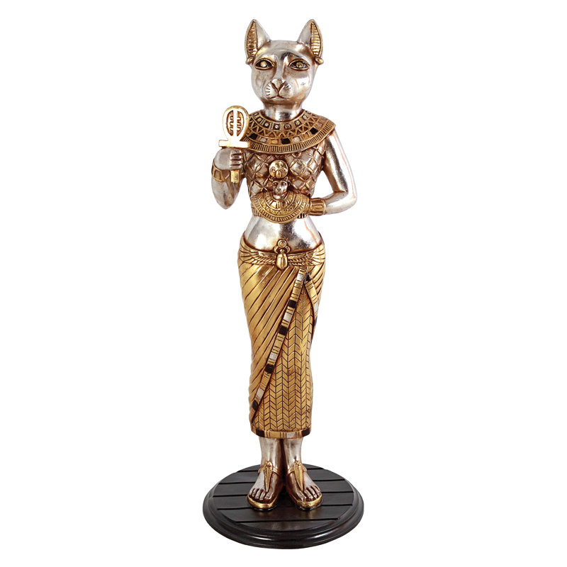 Statue de chat déesse Kristoph avec la statue royale d'Ankh
